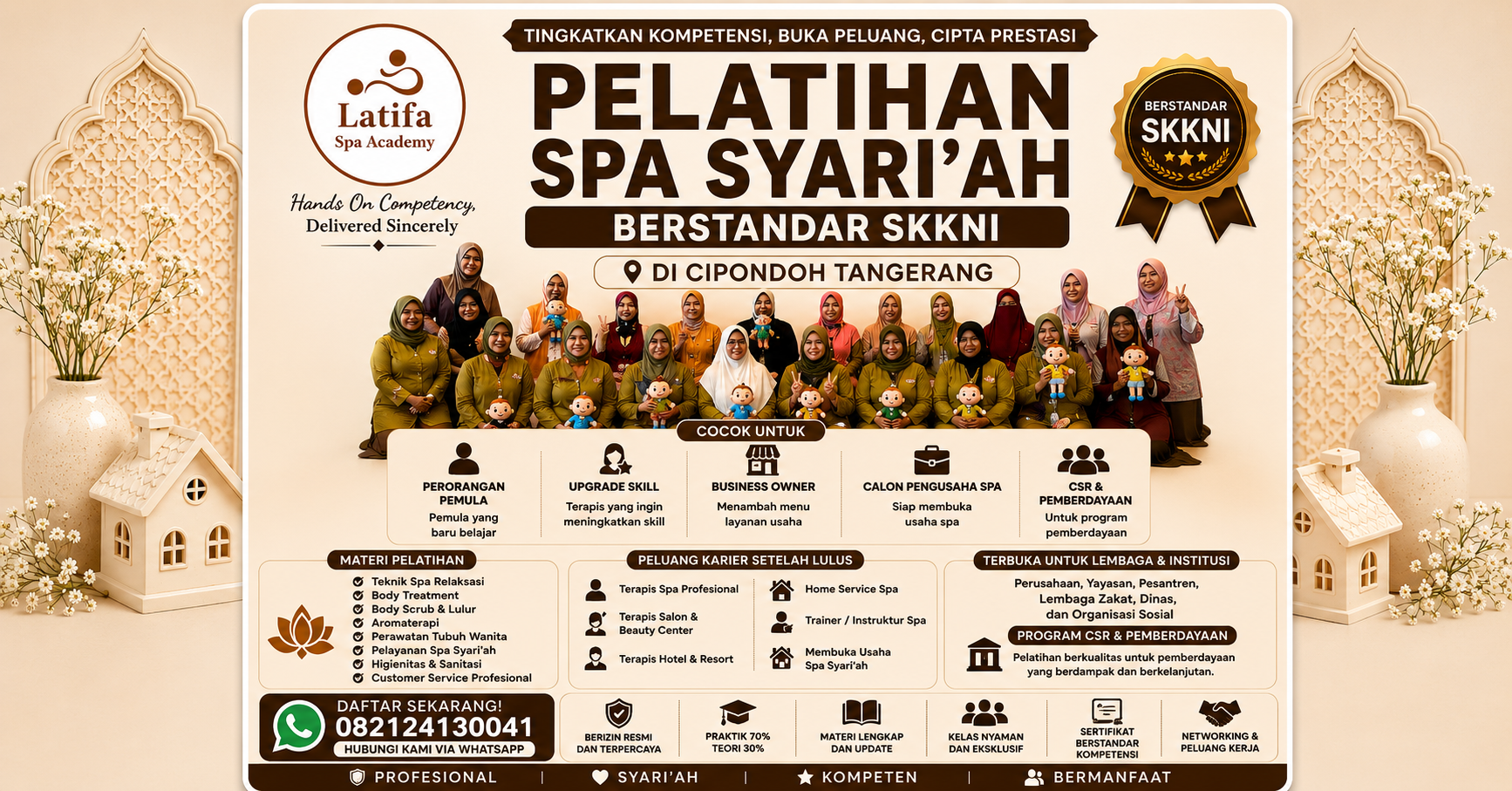 Pelatihan Spa Syari'ah Berstandar SKKNI di Cipondoh Tangerang 082124130041